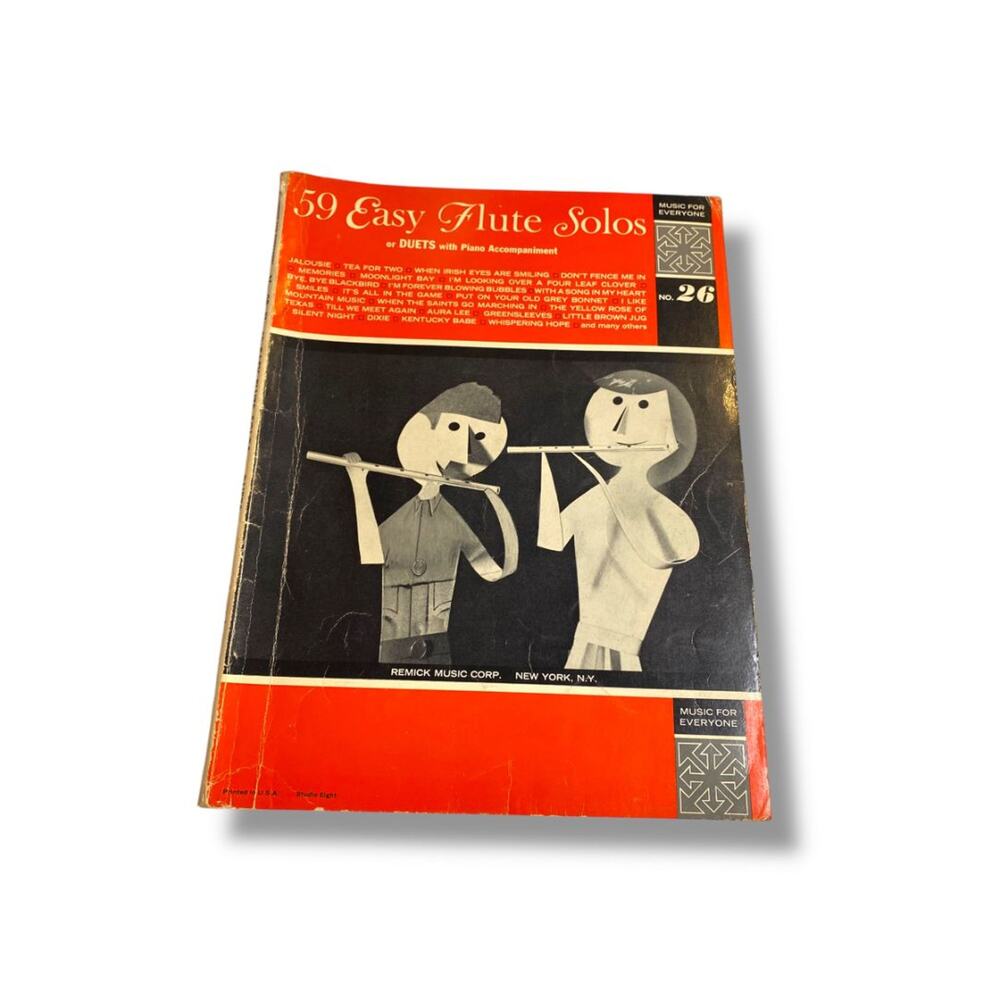 Vintage 59 Easy Flute Solos or Duets with Piano Accompaniment Book